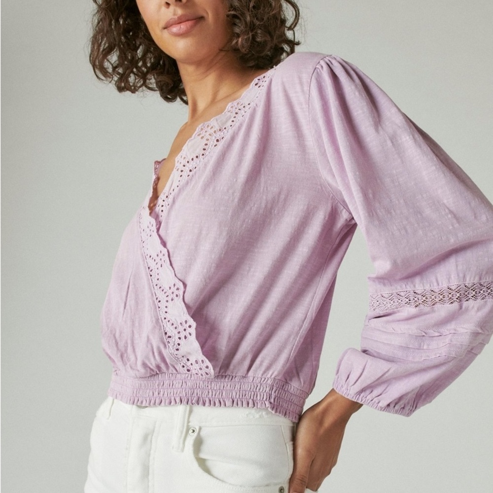 Lucky Brand Eyelet Wrap Top
